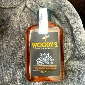 Woody’s for men three in one shampoo conditioner, body wash brand new 12 fl oz